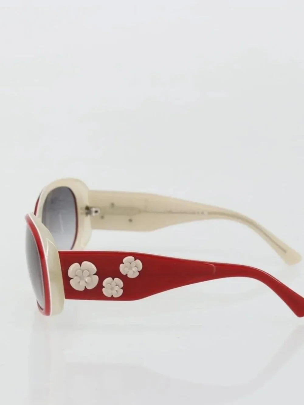 CHANEL Camelia Sunglasses plastic Red 5113 CC Auth YKZ1411A
